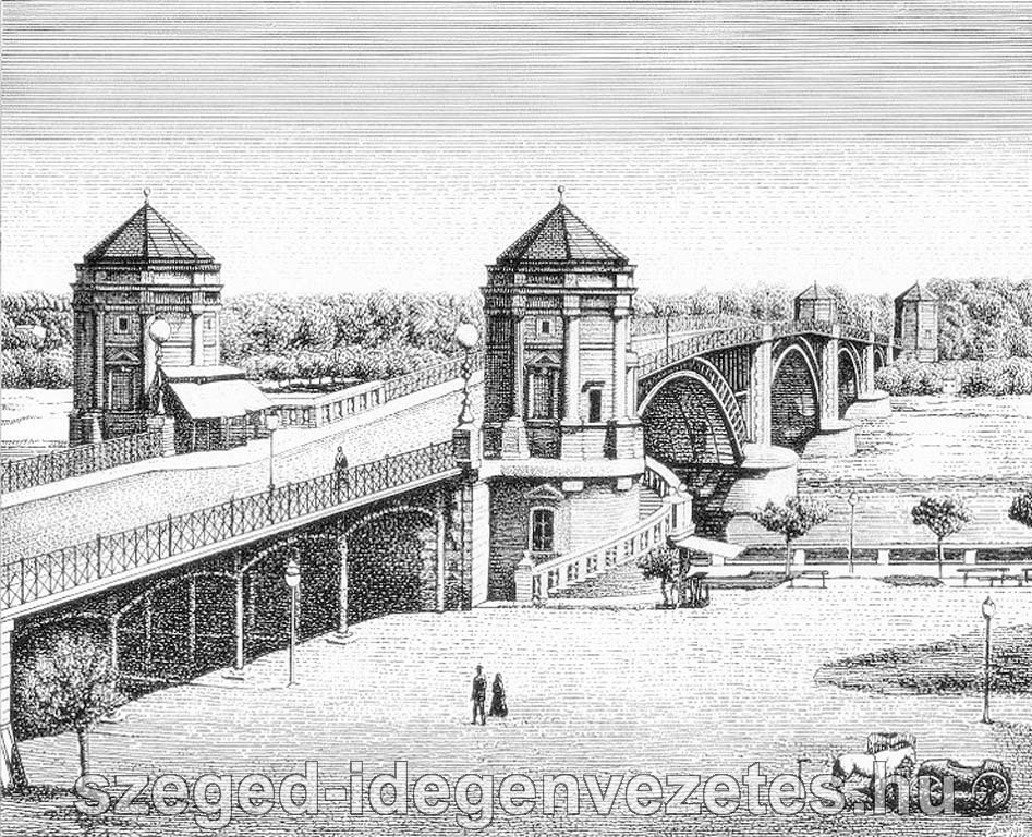 195 Az egykori belvárosi híd (Somorjai F. rajza)